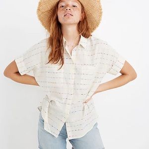 Madewell Courier Shirt in Flecked Rainbow Stripe - Size XS